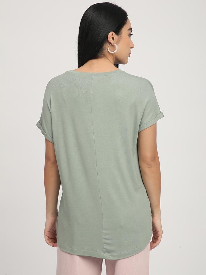 Women Viscose Regular Fit Round Neck Solid Top