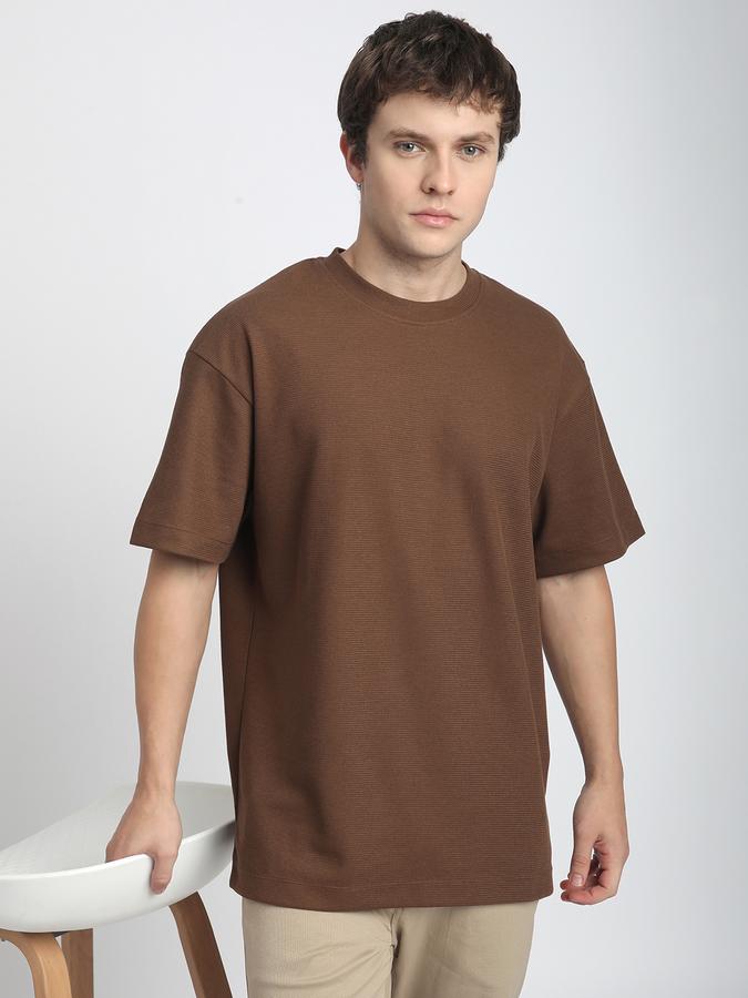 Men Polycotton Loose Fit Crew Neck Solid T-shirt