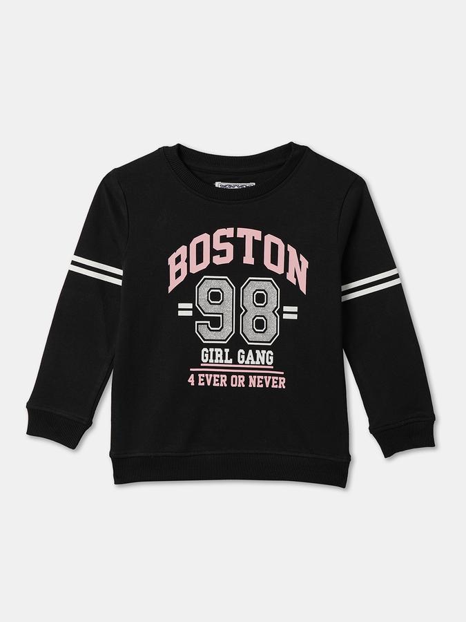 Girls Graphic Regular Fit Full Sleeve Crew Neck SweaT-Shirt