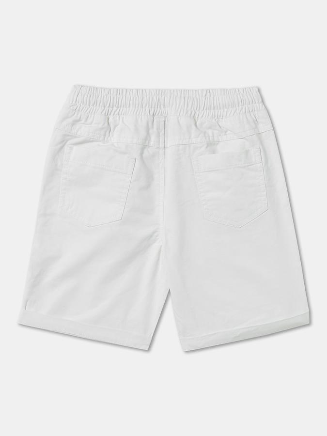 Boys Cotton Relaxed Fit Drawstring Waist Cuffed Hem Shorts