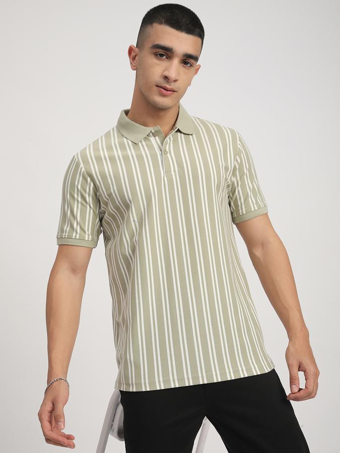 Striped Men Polo Neck T-Shirt 