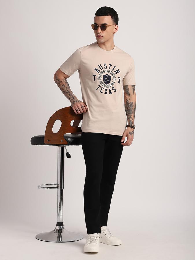 Men Cotton Regular Fit Crew Neck Graphic T-shirt