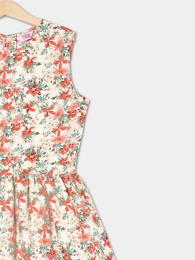R&B Girl's A Line All Over Printed Woven Dress image number 2