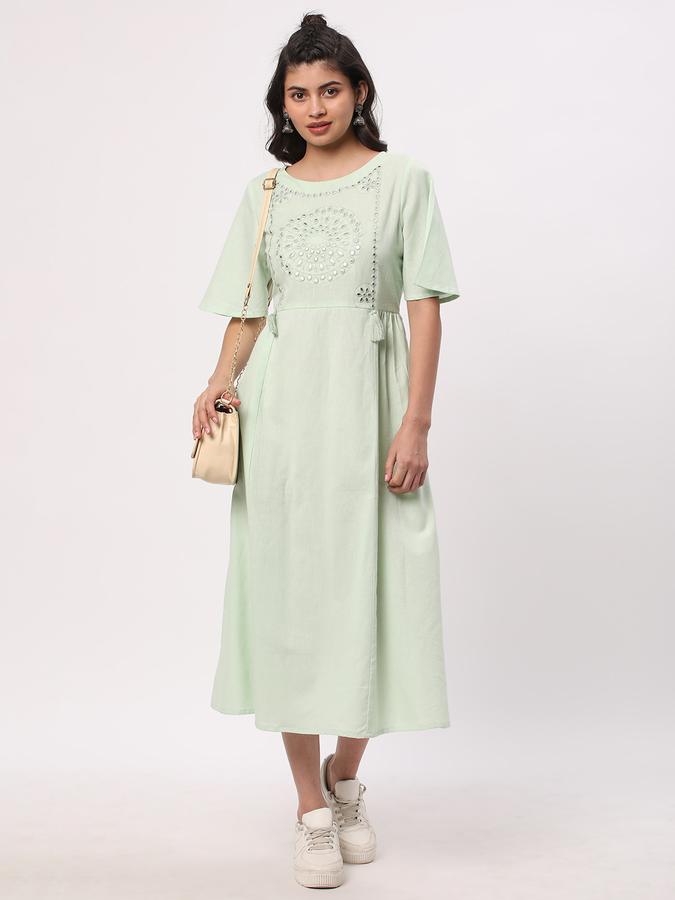 Women Cotton Embellished A-Line Ethnic Dress