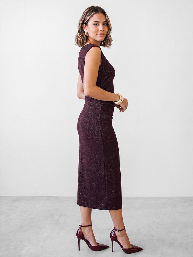 R&B Women Wine Midnight Muse Embellished Bodycon Dress