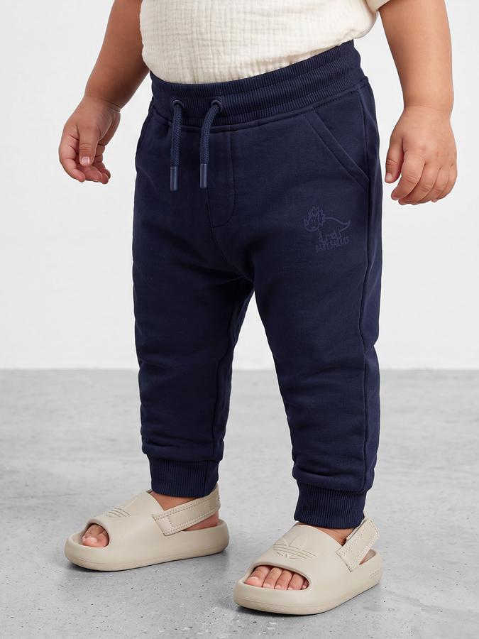 R&B Boy Navy Blue Printed Regular Fit Jogger