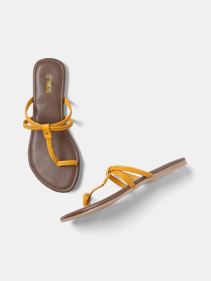 R&B Women Mustard Flat Sandals image number 0