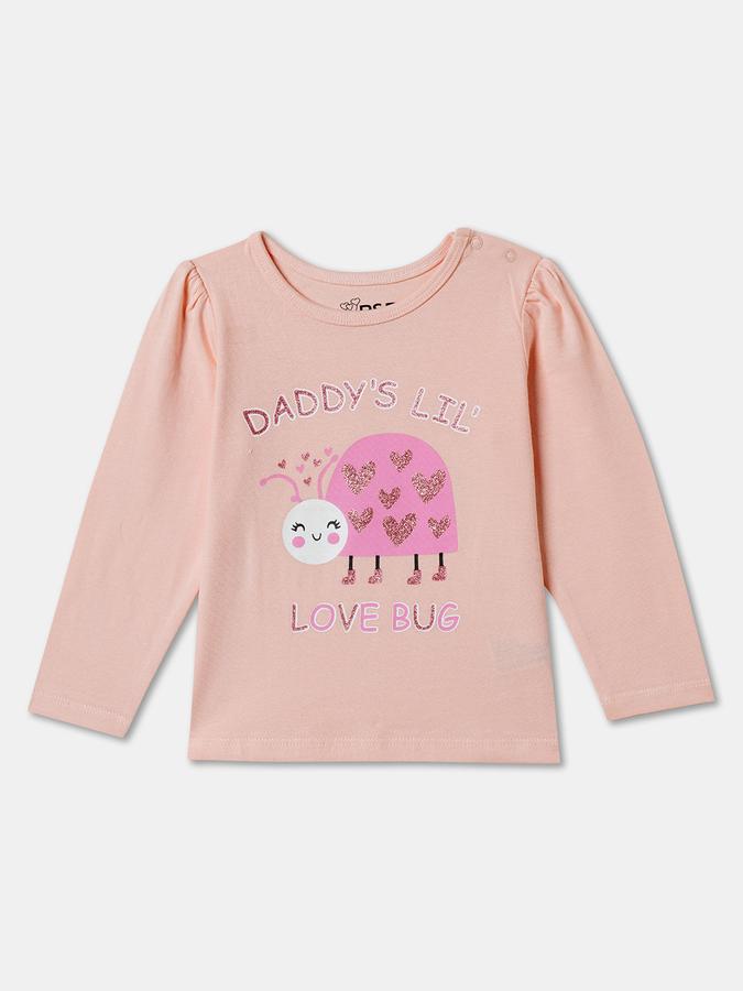Girls Graphic Print Pure Cotton Regular T Shirt