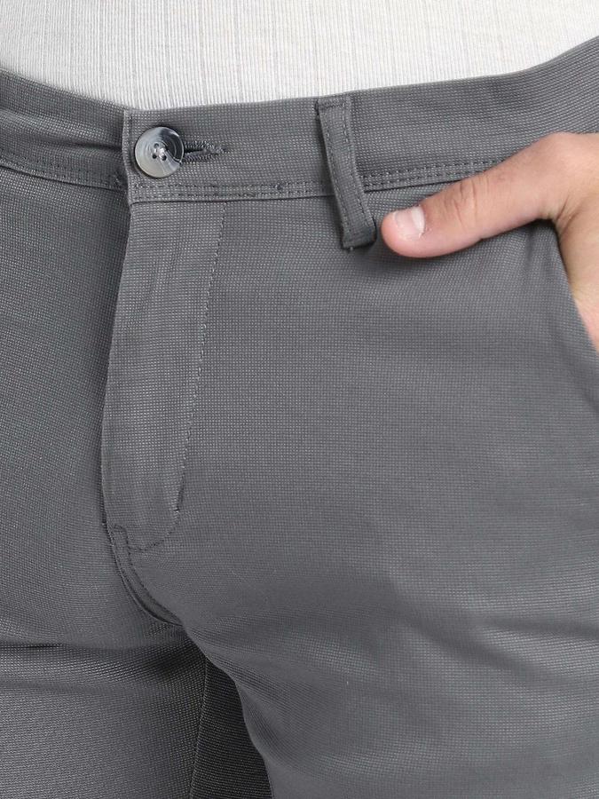 R&B Grey Slim Fit Men Mid Rise Trouser