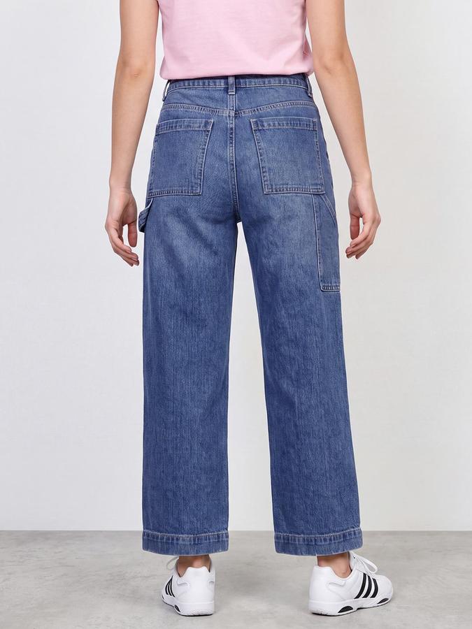 R&B Women Mid Blue Wide Leg Denim Jeans