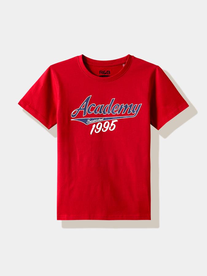 Boys Cotton Regular Fit Crew Neck Graphic T-shirt