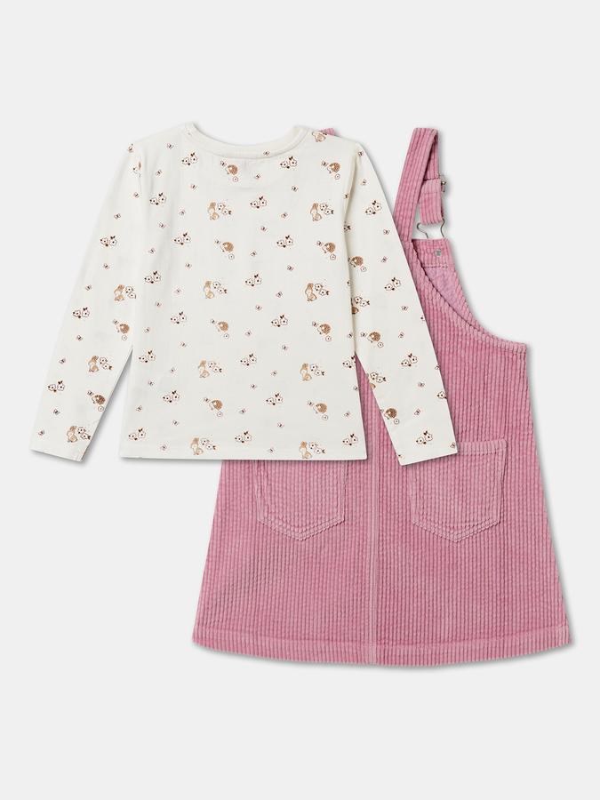 Dungaree For Girls Printed Pure Cotton  image number 1