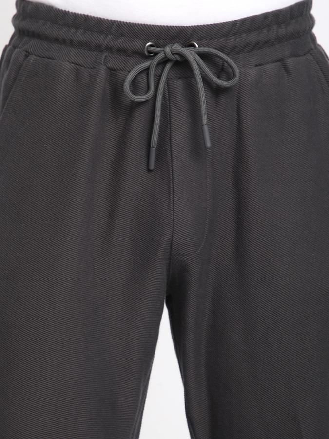 Men Cotton Regular Fit Drawstring Waist Cuffed Hem Trackpants