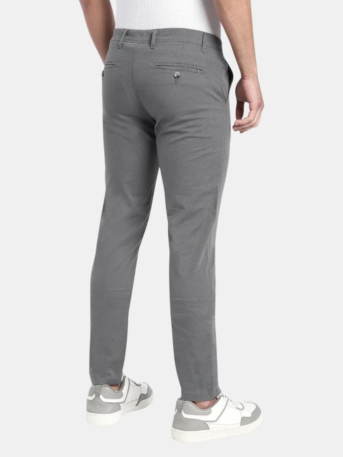 R&B Grey Slim Fit Men Mid Rise Trouser
