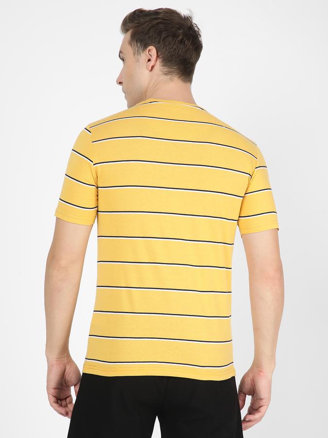 Men Cotton Regular Fit Crew Neck Striped T-shirt