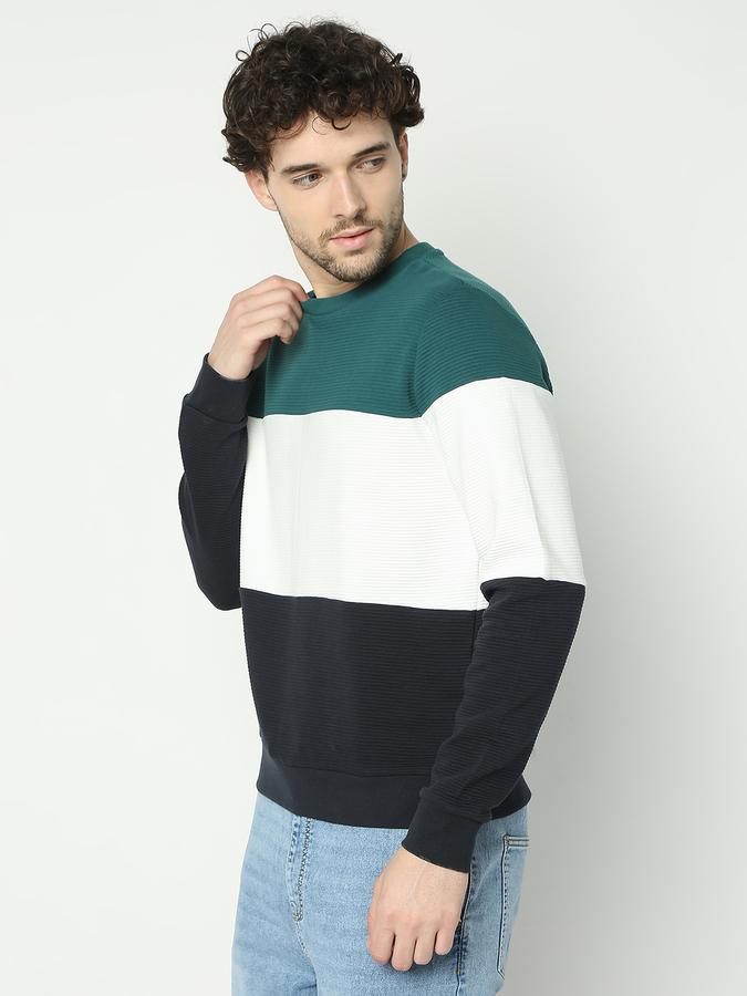 Men Colourblock Regular Fit Sweatshirt image number 1