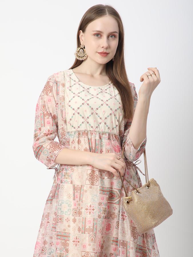 Women Printed Flared Kurta image number 0