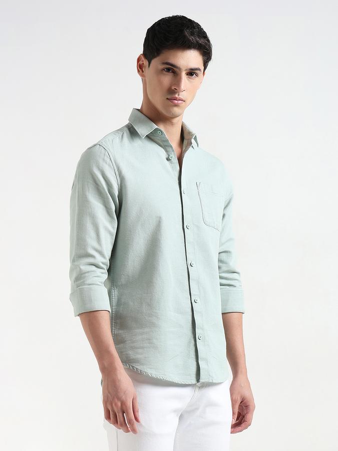Men Textured Regular Fit Shirt with Patch Pocket image number 3