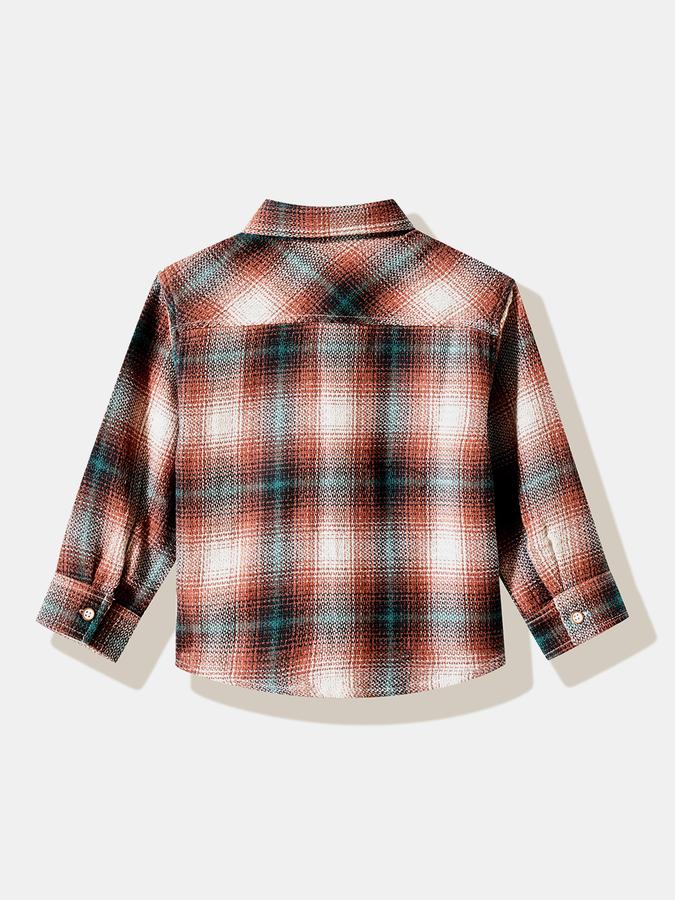R&B Boys' Brown Checked Shirt