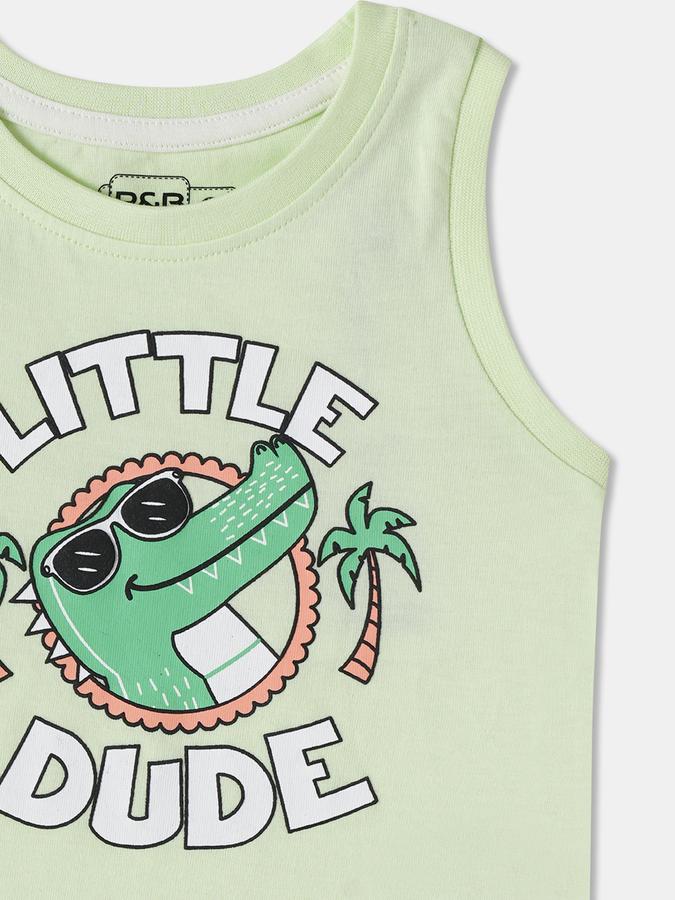 R&B Baby Boys Graphic Print Pure Cotton Regular T Shirt  image number 2