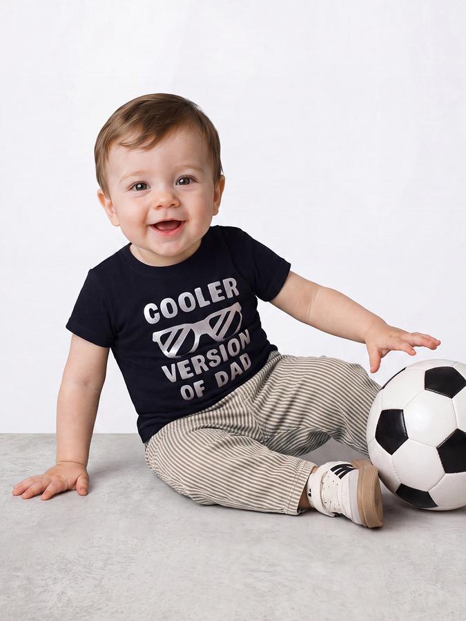 R&B Boys Navy Blue Graphic Print Short Sleeves Tshirt