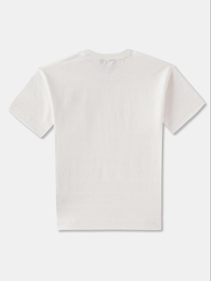 R&B White Cotton Round Neck Printed Boy T-Shirt