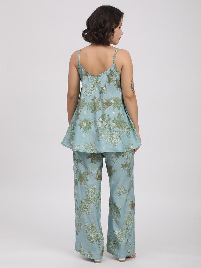 Women Polyester Printed Kurta And Palazzos Set