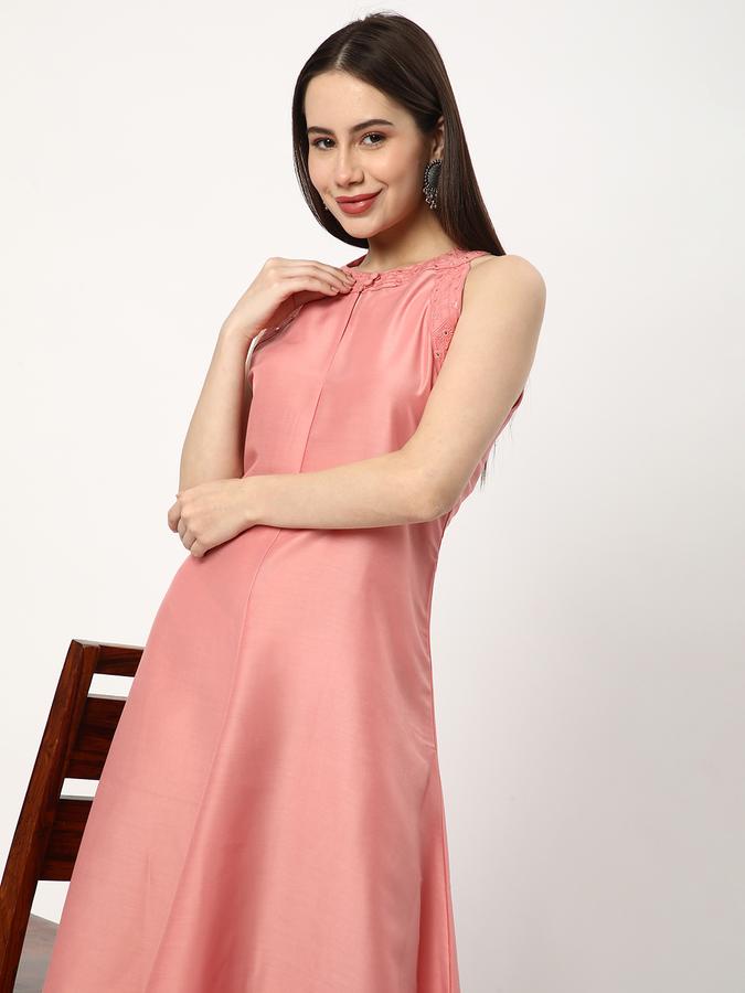 Women Polyester Embroidered A-Line Ethnic Dress