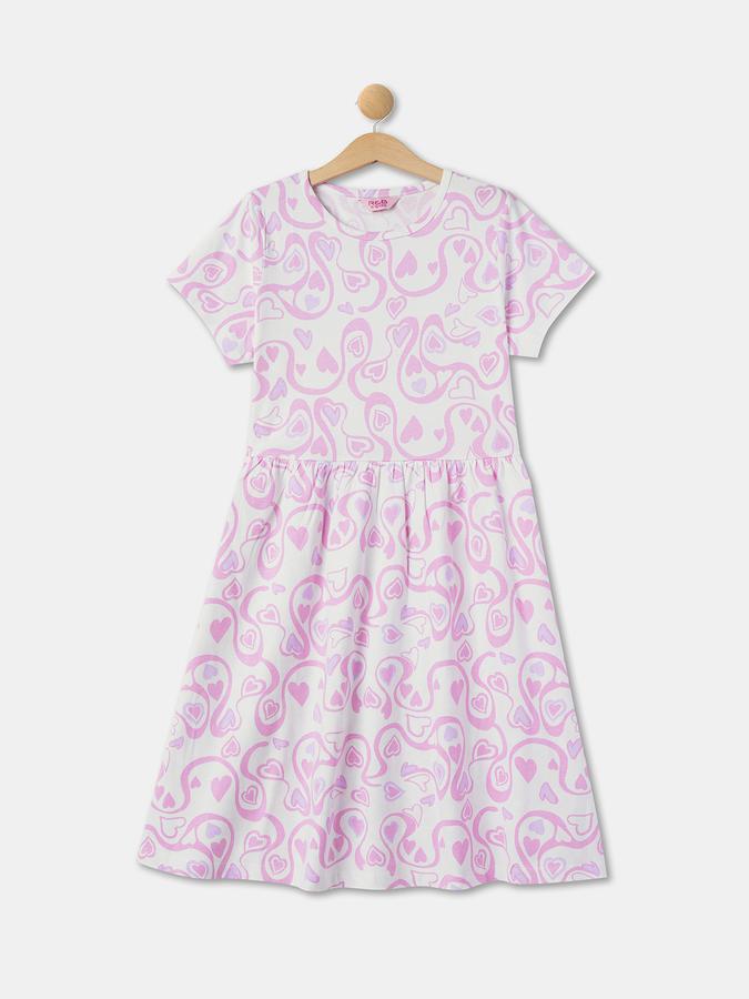 R&B Girl's All Over Printed Knit Dress
