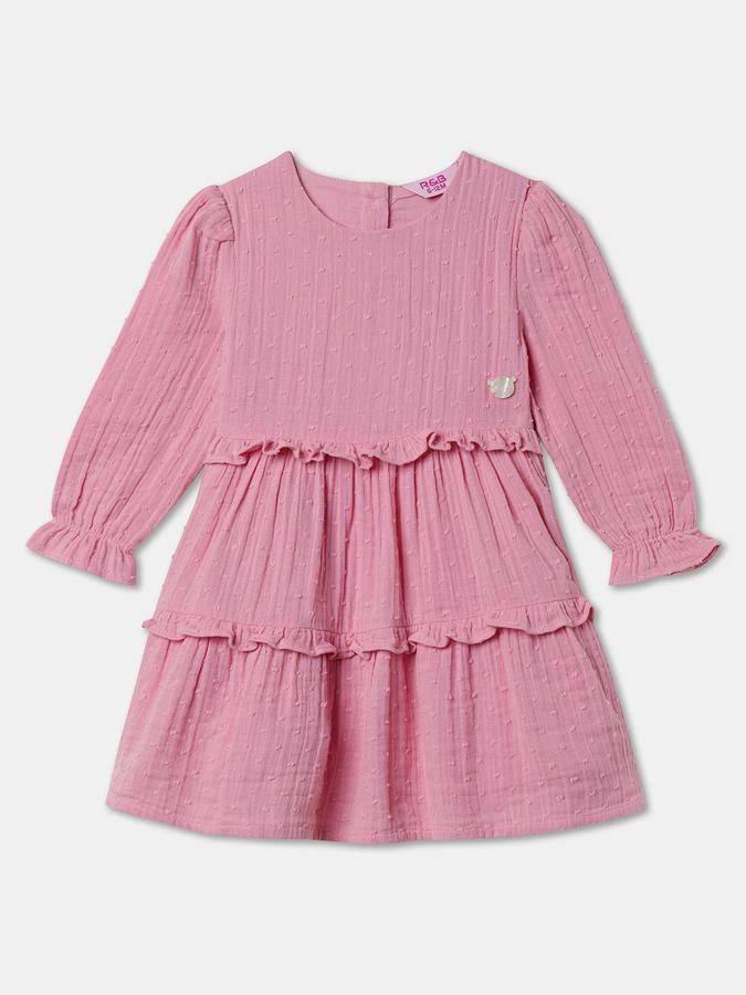 Baby Girls Midi/Knee Length Casual Dress 3/4 Sleeve