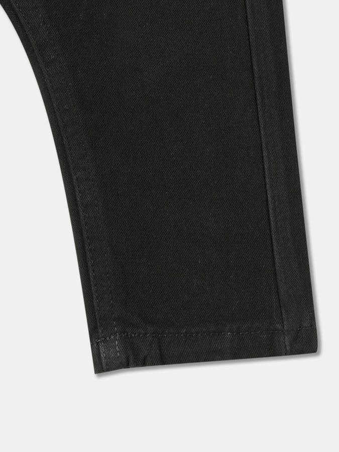 Patch-Work Straight Fit Pants with Elasticated Drawstrings Waist image number 2
