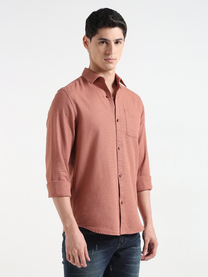 Men Textured Regular Fit Shirt with Patch Pocket image number 3