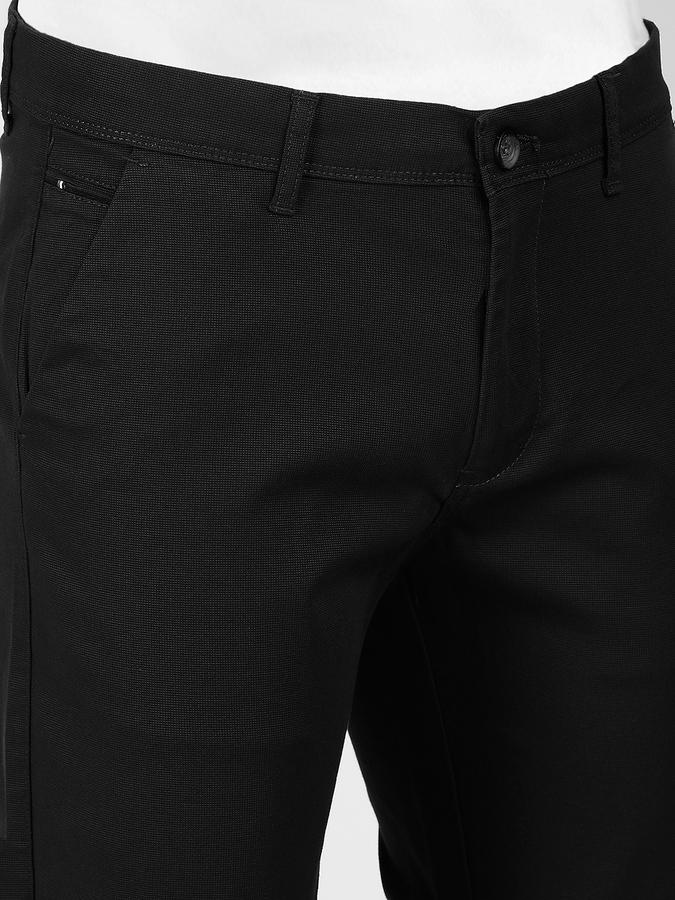 R&B Men's Black Slim Fit Trousers