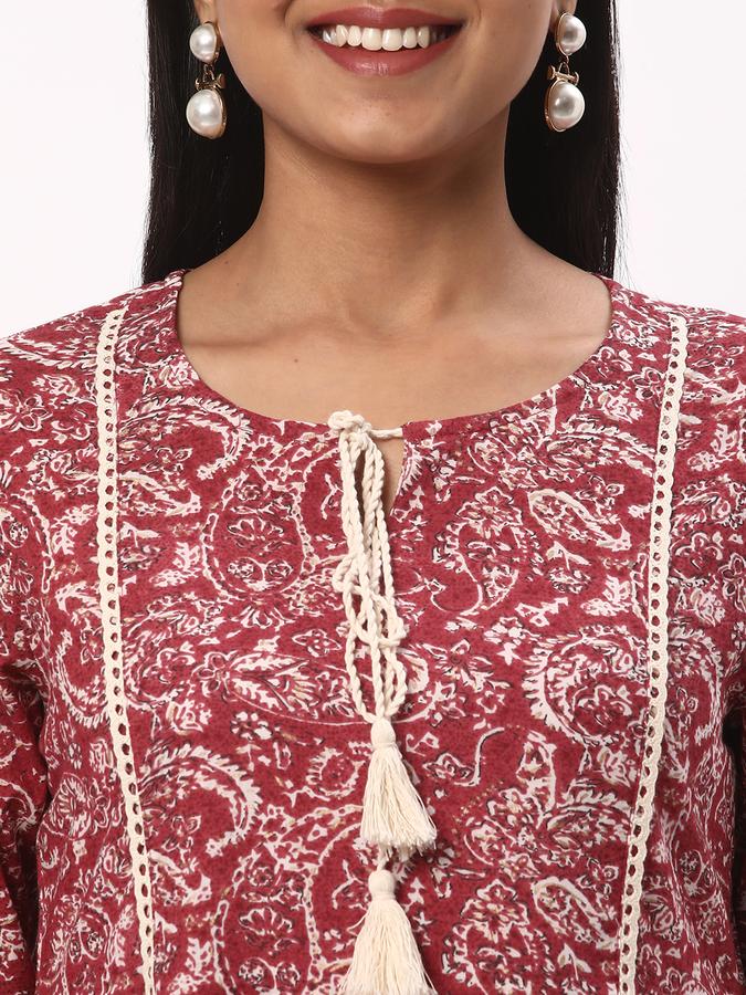 Women Paisley Print Flared Kurta image number 3