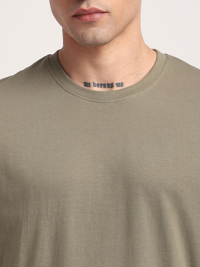 Men Cotton Regular Fit Crew Neck Solid T-shirt