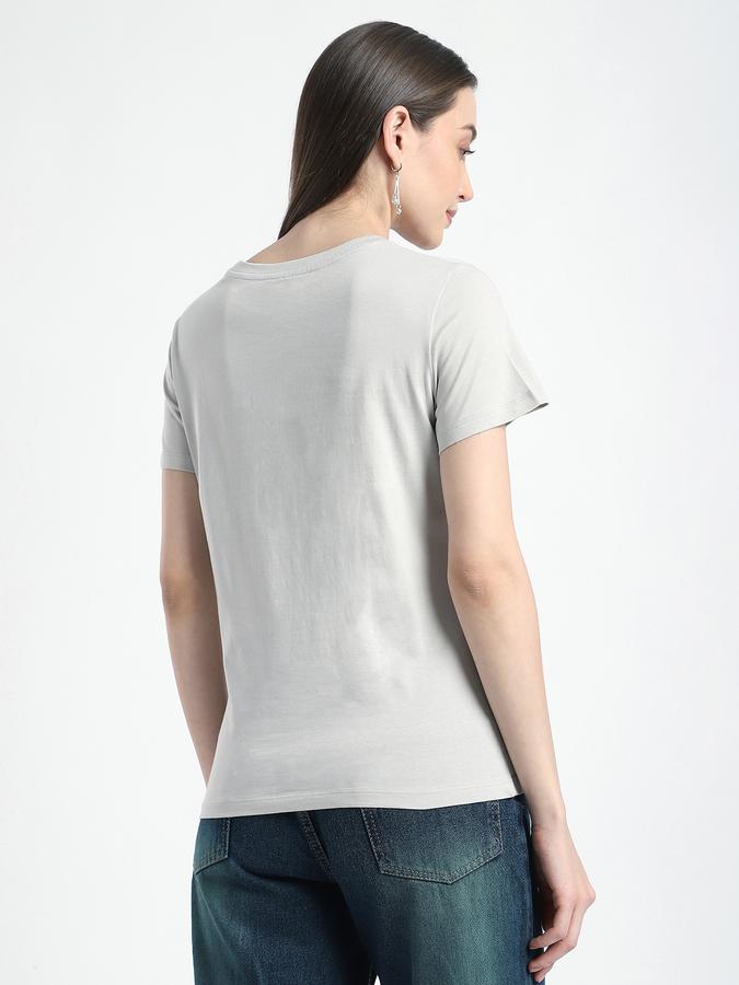 R&B Women Vapour Grey Typography T-Shirt