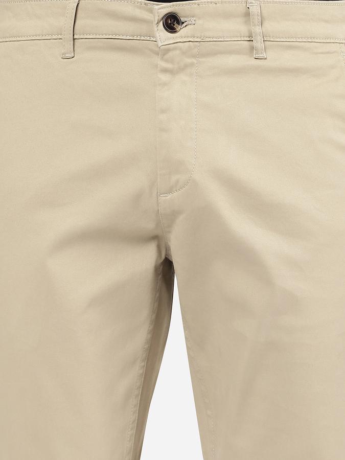 R&B Men Beige Casual Trousers image number 3