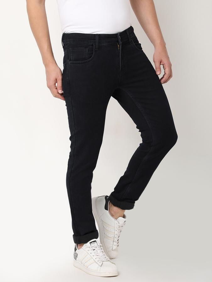 Men Cotton Skinny Fit Mid Rise Clean Look Jeans