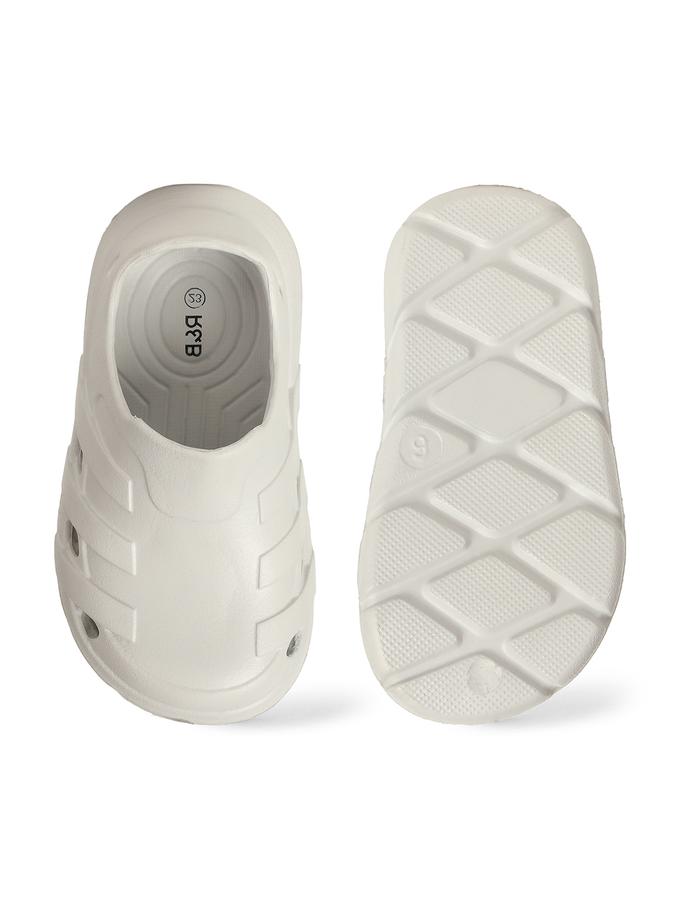 R&B Grey Solid Slip On Boys Clogs