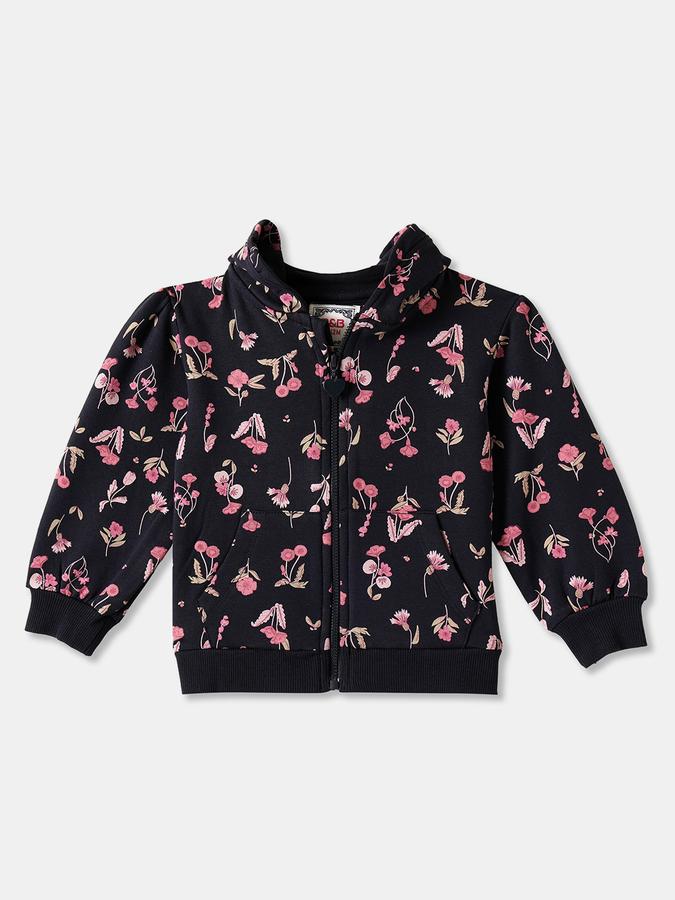 Girls Fleece Floral Hooded Sweatshirt and Joggers Set