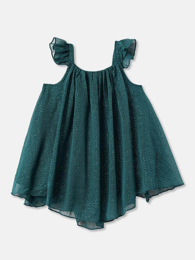 Girls Printed Sleeveless Round Neck Regular Dress