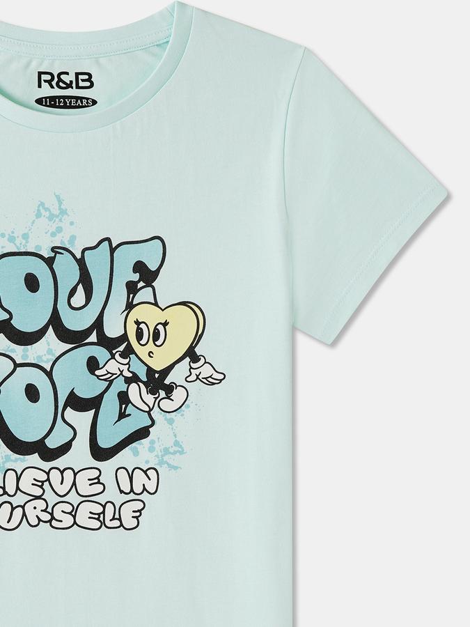Printed T-Shirt with Crew Neck and Short Sleeves image number 2