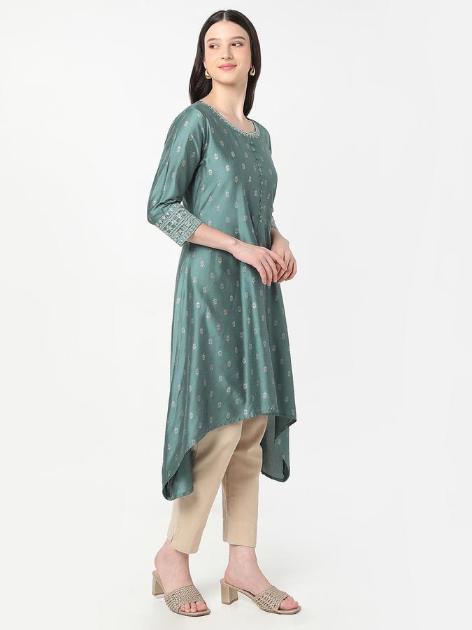 R&B Women's Dusty Green Printed Kurta