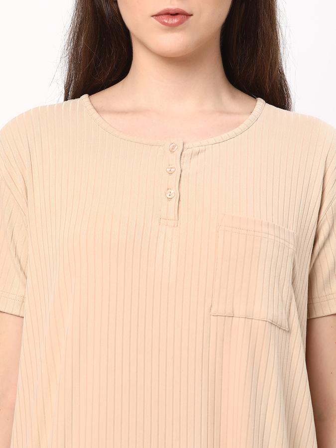 Women Ribbed Nightshirt image number 3