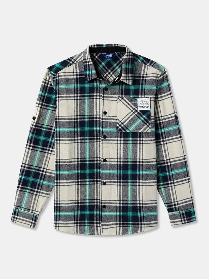Boys Regular Fit Full Sleeve Button-Down Collar Shirt