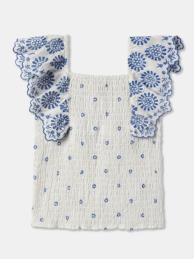 Girls Regular Fit Sleeveless Square Neck Floral Top