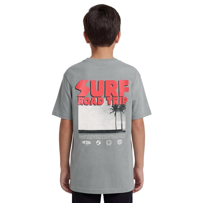 R&B Boy Grey Cotton Printed Round Neck T-Shirt