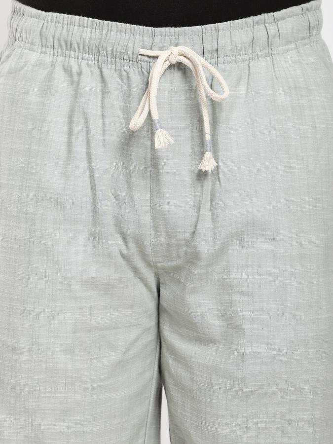 Men Cotton Relaxed Fit Solid Drawstring Sleep Shorts