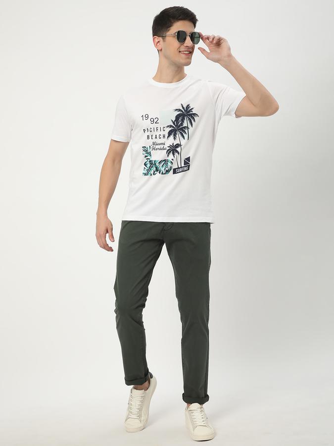 Men Slim Fit Flat-Front Trousers image number 1
