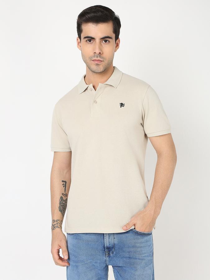 Men Regular Fit Polo T-Shirt with Logo Embroidery image number 0